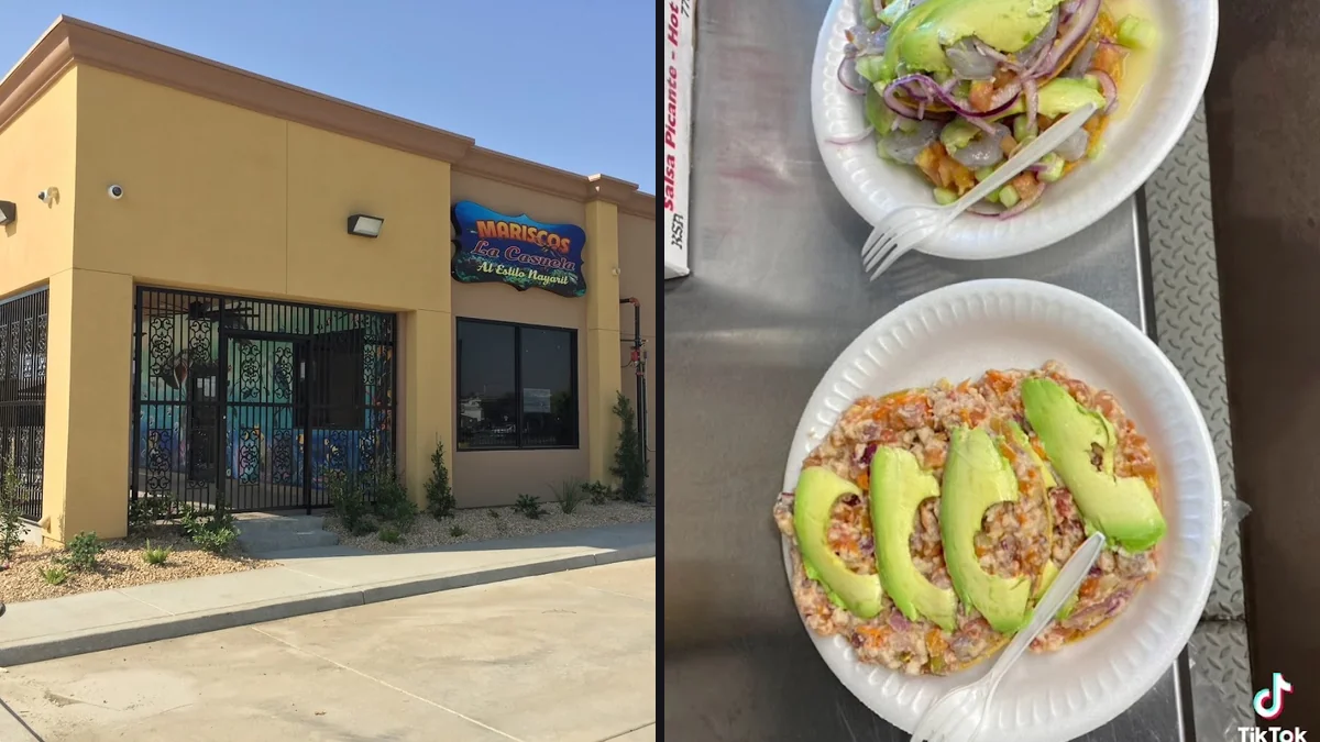 Tostadas topped with shrimp and ceviche.